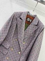 Fortok Gucci 23 Gray Pink GG Jacquard Blazer - 2