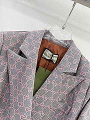 Fortok Gucci 23 Gray Pink GG Jacquard Blazer - 4