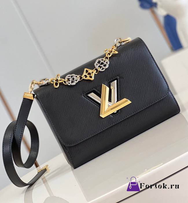 Fortok Louis Vuitton Twist MM Bag Black 23x17x9.5cm - 1