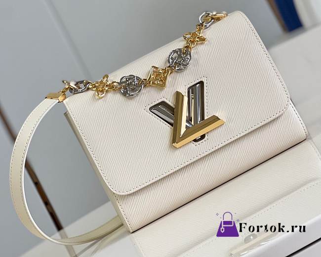 Fortok Louis Vuitton Twist MM Bag White 23x17x9.5cm - 1