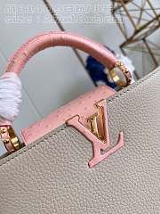 Fortok Louis Vuitton Capucines BB Bag Powder Pink/Beige 27x18x9cm  - 3