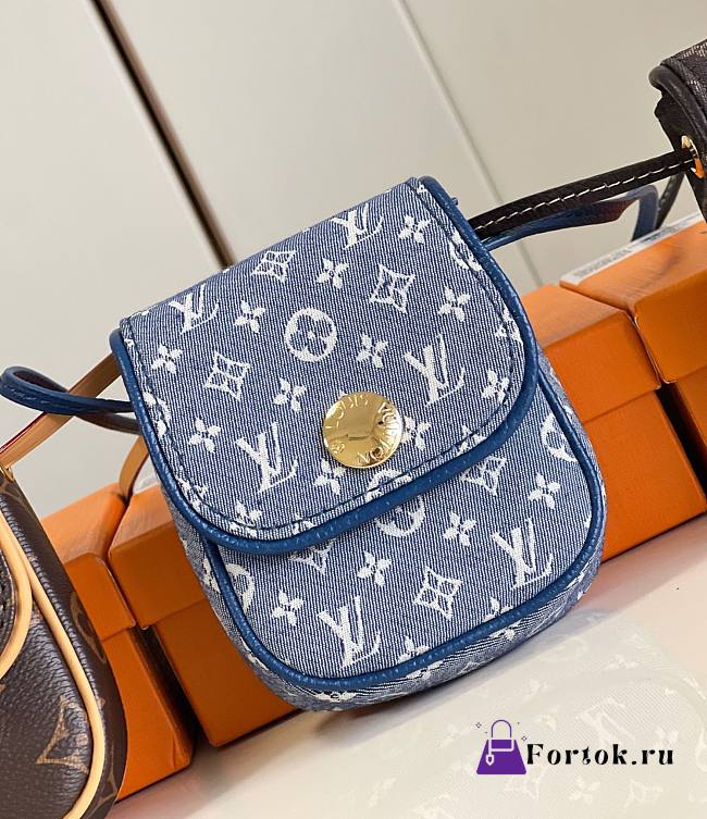 Fortok Louis Vuitton Blue Pochette Cancun Shoulder Bag 18x14x6cm - 1