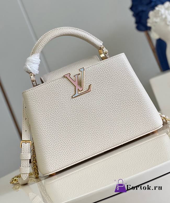 Fortok Louis Vuitton Capucines Bag White 27x18x9cm  - 1