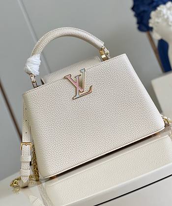 Fortok Louis Vuitton Capucines Bag White 27x18x9cm 