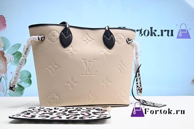 Fortok Louis Vuitton Wild At Heart Neverfull MM Bag Cream 31x28x14cm - 1