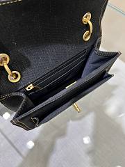 Fortok Chanel 23A Denim Shoulder Bag Black 19x13x5cm - 4