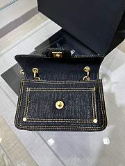 Fortok Chanel 23A Denim Shoulder Bag Black 19x13x5cm - 5