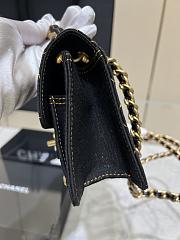 Fortok Chanel 23A Denim Shoulder Bag Black 19x13x5cm - 6