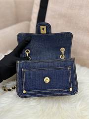 Fortok Chanel 23A Denim Shoulder Bag Blue 19x13x5cm - 6