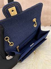 Fortok Chanel 23A Denim Shoulder Bag Blue 19x13x5cm - 3