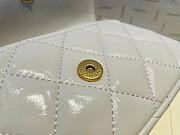 Fortok Chanel 23B Metal-Handle Bag White 17.2x9x3.5cm - 6