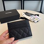 Fortok Chanel Caviar Card Holder Black 11x9cm - 4