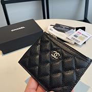 Fortok Chanel Caviar Card Holder Black 11x9cm - 3