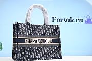 Fortok Dior Book Tote Bag Obique Embroidery Blue 36.5cm - 1