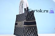 Fortok Dior Book Tote Bag Obique Embroidery Blue 36.5cm - 5