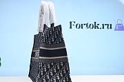 Fortok Dior Book Tote Bag Obique Embroidery Blue 36.5cm - 3