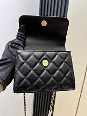 Fortok Chanel 23B Metal Pearl Wrist Bag Black 14.5x12x6cm - 5