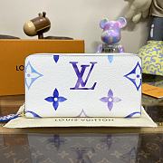 Fortok Louis Vuitton Zippy Wallet Blue 19.5×10.5×2.5cm - 1
