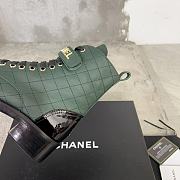 Fortok Chanel Military Boots Patent Calfskin And Lambskin Green - 4