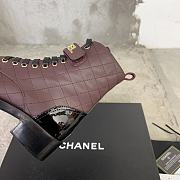 Fortok Chanel Military Boots Patent Calfskin And Lambskin Red Wine - 6