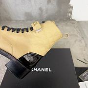 Fortok Chanel Military Boots Patent Calfskin And Lambskin Beige - 4