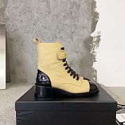 Fortok Chanel Military Boots Patent Calfskin And Lambskin Beige - 2