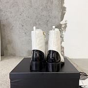 Fortok Chanel Military Boots Patent Calfskin And Lambskin White - 6