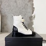 Fortok Chanel Military Boots Patent Calfskin And Lambskin White - 4