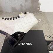 Fortok Chanel Military Boots Patent Calfskin And Lambskin White - 2
