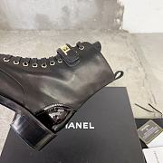 Fortok Chanel Military Boots Patent Calfskin And Lambskin Black - 3