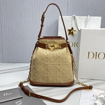 Fortok Dior C'est Bag Natural Macrocannage Raffia 24x10x24.5cm