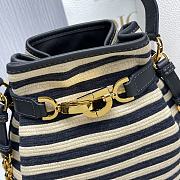 Fortok Dior C'est Bag Natural and Denim Blue Marinière Raffia 24x10x24.5cm - 2