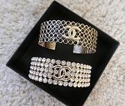 Fortok Chanel Metals and Stones Metallic Gold & Black/Transparent Color - 3