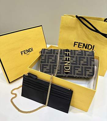 Fortok Fendi Graphy Chain Bag Brown 21x4x11cm