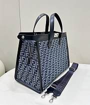 Fortok Fendi Peekaboo ISeeU Forty8 Blue FF Fabric Bag 42.5x20x32.5cm - 2