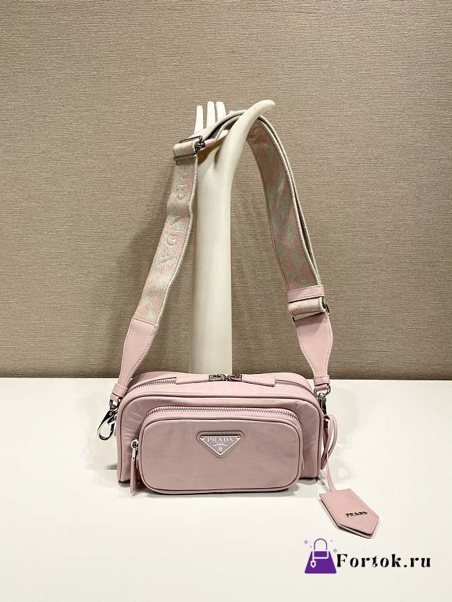 Fortok Prada Nappa Antique Multi-Pocket Shoulder Bag Pink 22x10.5x7cm - 1