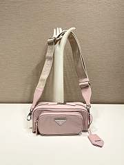Fortok Prada Nappa Antique Multi-Pocket Shoulder Bag Pink 22x10.5x7cm - 1