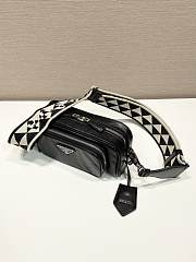 Fortok Prada Nappa Antique Multi-Pocket Shoulder Bag Black 22x10.5x7cm - 3