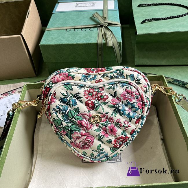 Fortok Gucci Ophidia GG Heart-shaped Wallet 20x17.5x6.5cm - 1