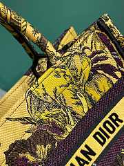 Fortok Dior Book Tote Yellow Multicolor Toile de Jouy Voyage Embroidery 26.5×21×14cm  - 6