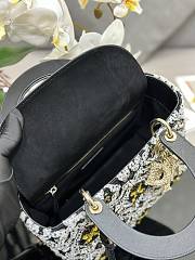 Fortok Dior Lady Five Grid Embroidered Beads Bag 24cm - 4
