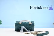 Fortok Chanel Coco Grained Leather Bag Green 25cm - 6