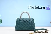 Fortok Chanel Coco Grained Leather Bag Green 25cm - 2