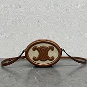 Fortok Celine Oval Bag Cuir Triomphe in Textile and Calfskin Tan - 1