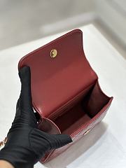 Fortok Chanel 23B Metal Pearl Wrist Bag Burgundy 14.5x12x6cm - 6