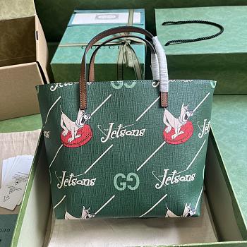 Fortok Gucci Kids Jetsons Print Shopping Bag Green 21x20x10cm