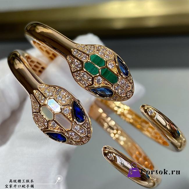 Fortok Bvlgari Stone Snake Bracelet - 1