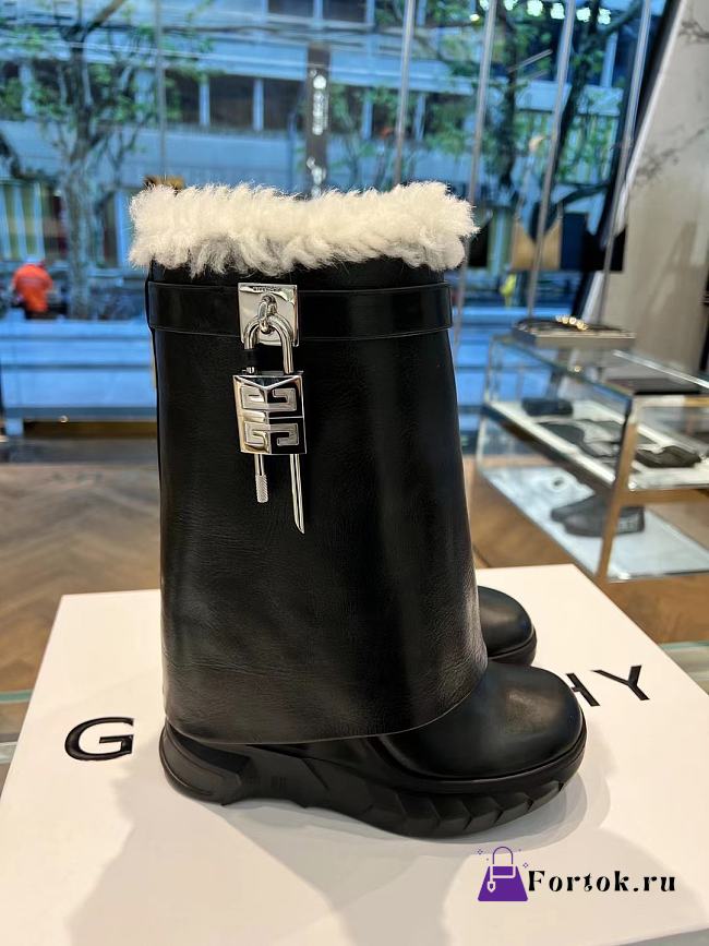 Fortok Givenchy Wedge Heel Shark Boots - 1