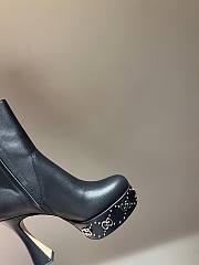 Fortok Gucci Logo-sole 75 Leather Platform Boots Black - 5