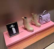 Fortok Gucci Logo-sole 75 Leather Platform Boots Beige - 1